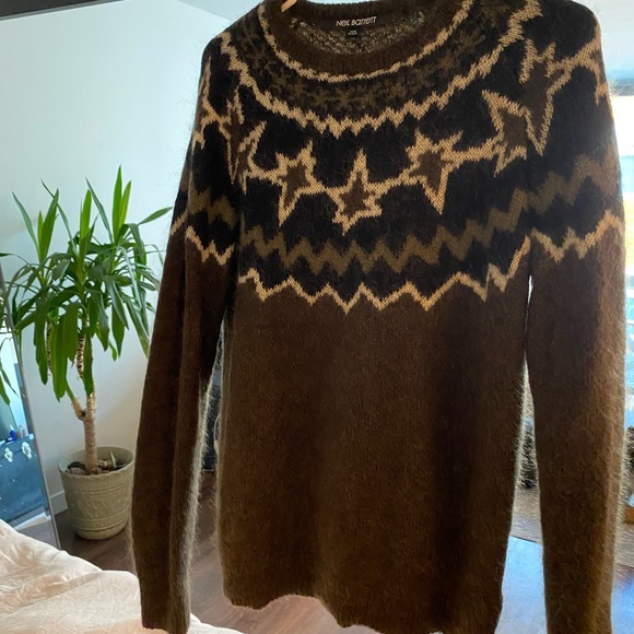 Brown Neil Barrett Geometric Intarsia Sweater - Picture 3 of 6